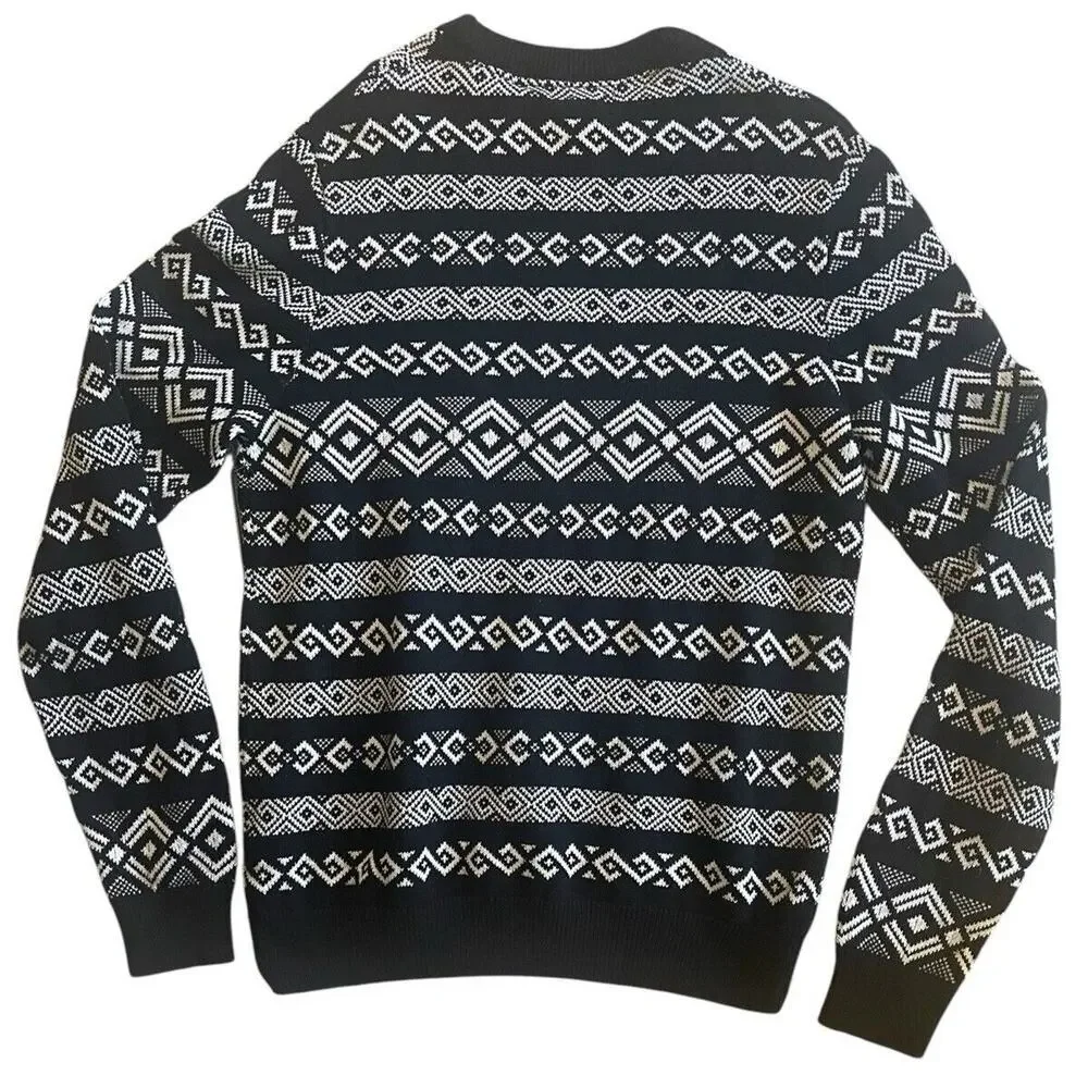 William Rast Men's‎ Cotton Black White Sweater Large NWT MSRP$99